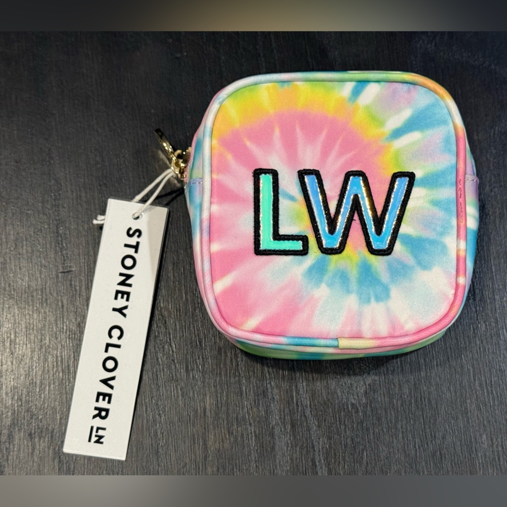 New Stoney Clover Lane Mini Zip Pouch Tie Dye Pastel